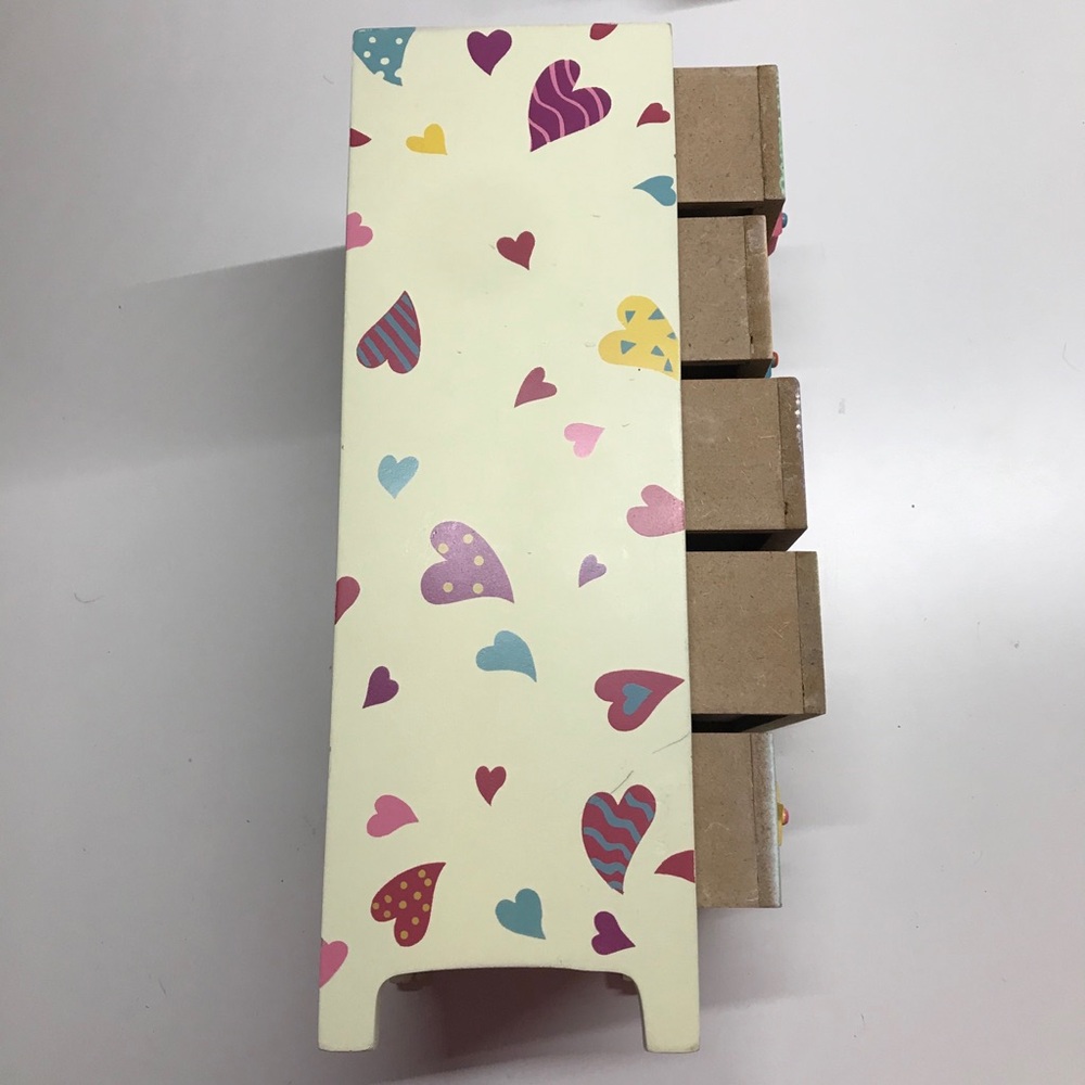 Vintage girls jewelry organizer wood multicolor - Picture 5 of 15